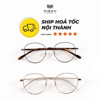 Gọng kính cận tròn vintage nam nữ H70530 - Chuyên lắp mắt cận loạn viễn siêu mỏng
