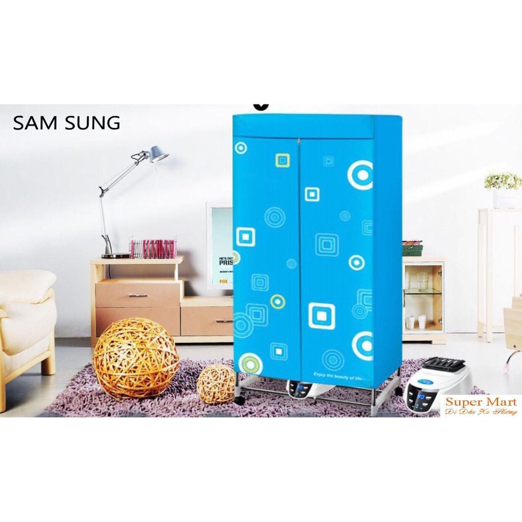 Tủ sấy quần áo Samsung BH 2 năm khung inox 2 tầng