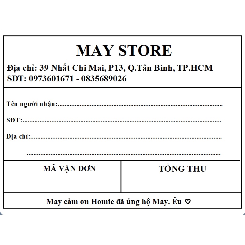 300 TEM HÓA ĐƠN  IN SẴN THEO YÊU CẦU DÙNG DÁN MÃ CODE CHO CÁC SHOP