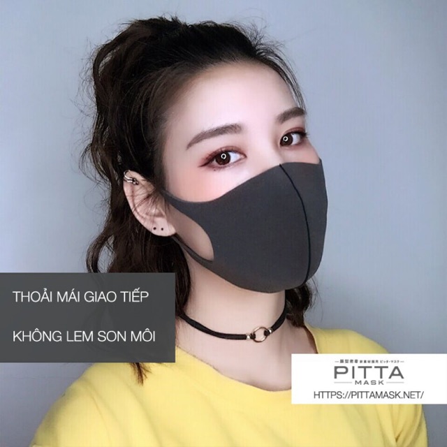 Khẩu trang Pitta Mask đen chống giọt bắn chống bụi mịn kháng khuẩn