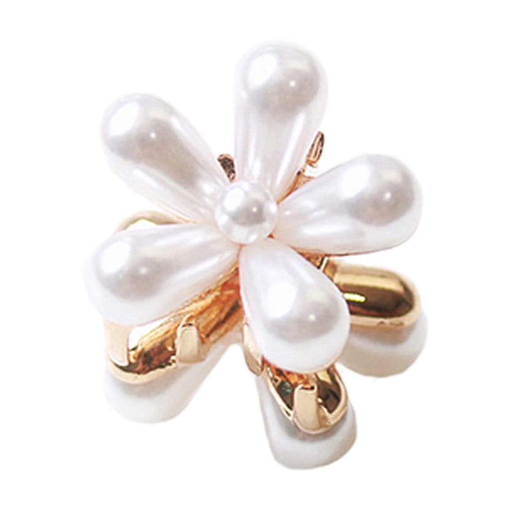 Kẹp tóc thiết kế hình hoa bằng ngọc trai nhân tạo thời trang phong cách retro