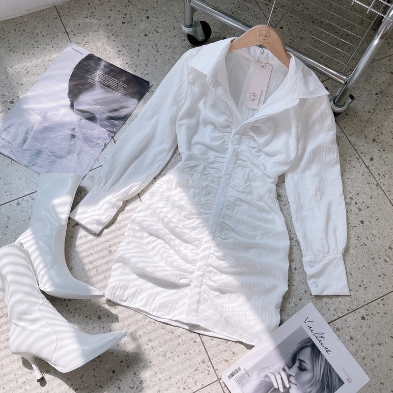 Đầm sơmi td bèo nhún