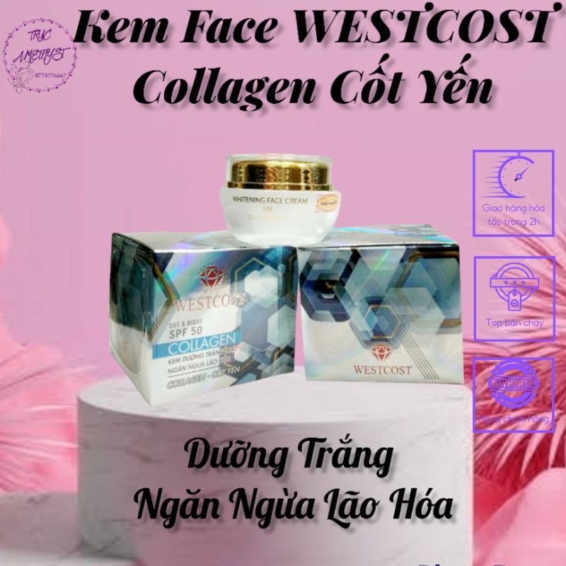 KEM DƯỠNG TRẮNG DA WESTCOST BỔ SUNG COLLAGEN CỐT YẾN NGĂN NGỪA LÃO HÓA