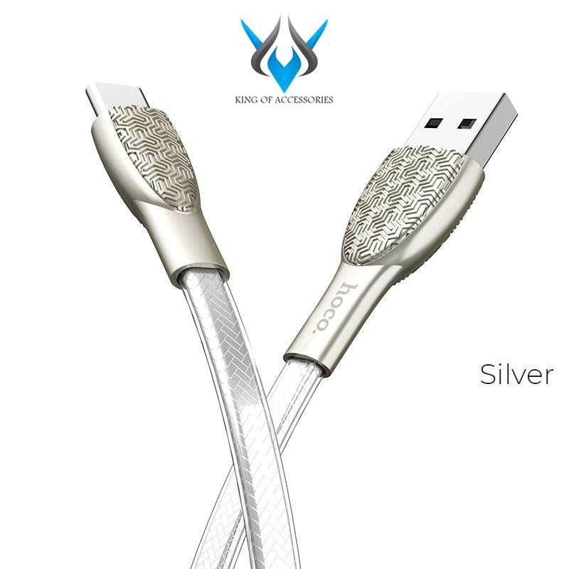 Cáp sạc nhanh và truyền dữ liệu Hoco U52 Bright cổng Type-C 2.4A dài 1.2M (3 màu)