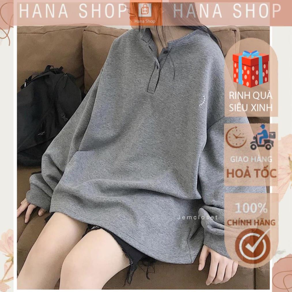 [Hàng Cao Cấp] Áo Nỉ Bông Cổ Tàu  Sweater Unisex Cúc Cài 2 Màu - Dáng Sportyy Dưới 70kg G70 | BigBuy360 - bigbuy360.vn