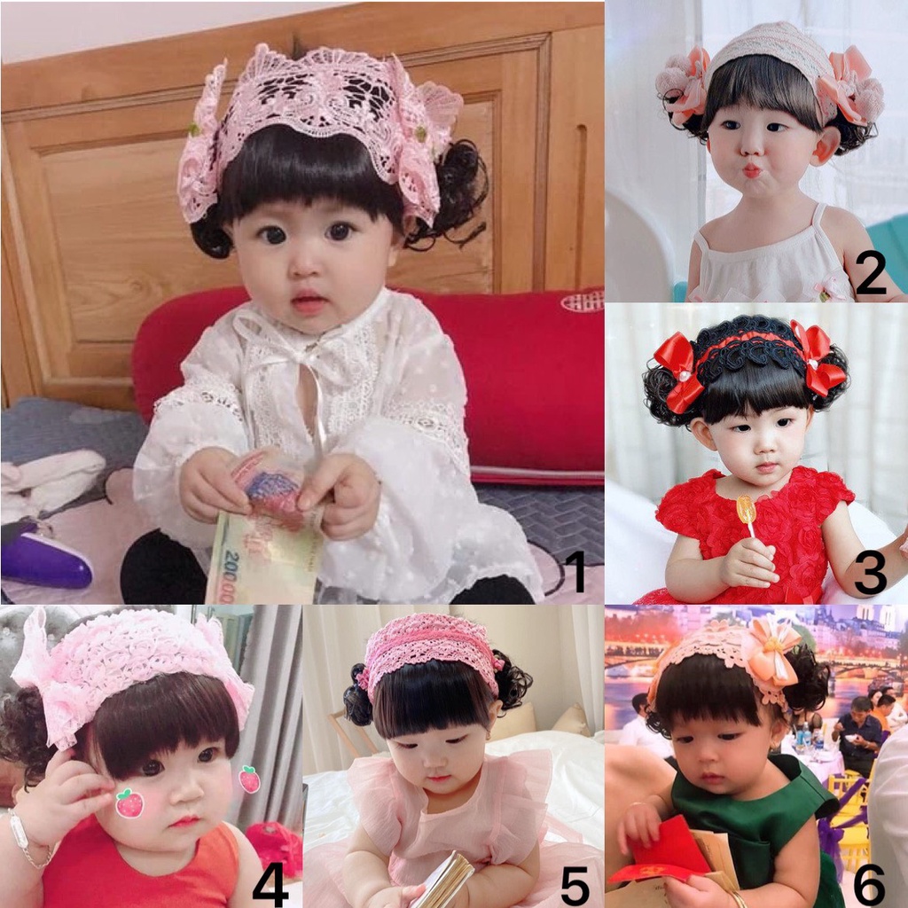 Tổng hợp băng đô kèm tóc giả xinh cho bé