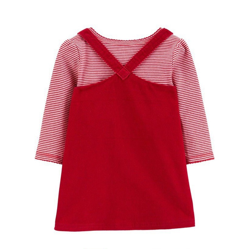 Set Carter body kẻ đỏ + yếm váy đỏ nhung Noel