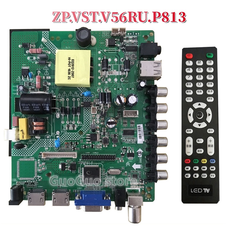 Trình điều khiển 3In1 ZP.VST.V56RU.P813 LCD Bộ điều khiển màn hình LED đa năng Bảng mạch chủ TV cho 