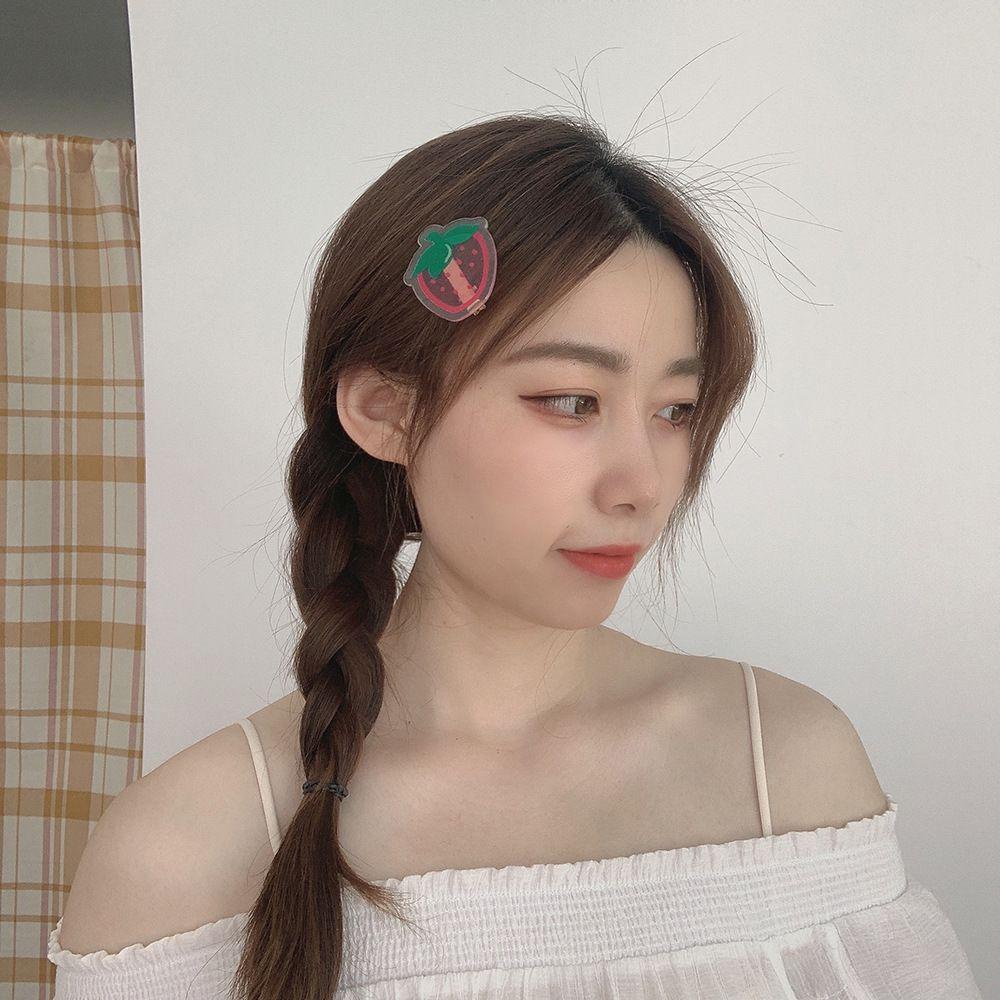 TWINKLE Kẹp Tóc Hình Hoa Tulip Hồng / Dâu Tây / Đào Lấp Lánh Kiểu Hàn Quốc Cho Bé Gái