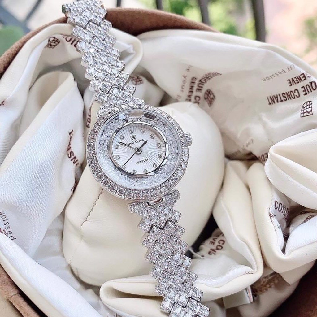 Đồng hồ nữ Royal crown | đồng hồ nữ Authentic mặt đá lăn đính đá cao cấp Full Box