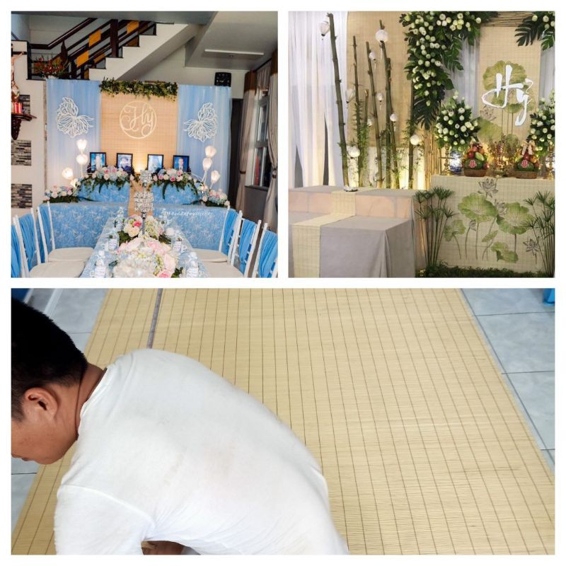 Mành tre trang trí làm phông chụp hình, trang trí trần