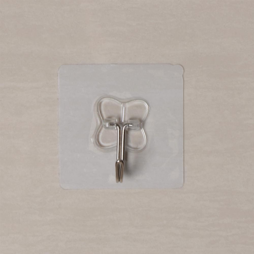 Set 1 / 6 Móc Treo Đồ Dán Tường Trong Suốt Tiện Dụng