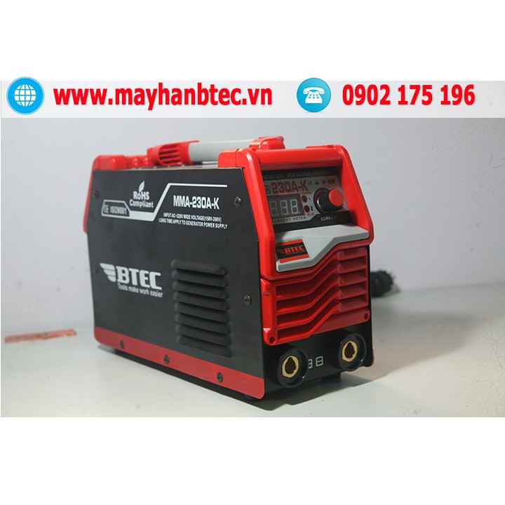 Máy hàn Inverter BTEC MMA-230A-K chuyên cho vùng điện yếu