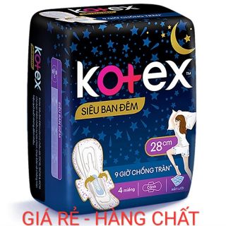 Băng vệ sinh Kotex Siêu Ban Đêm 28cm
(4 miếng)