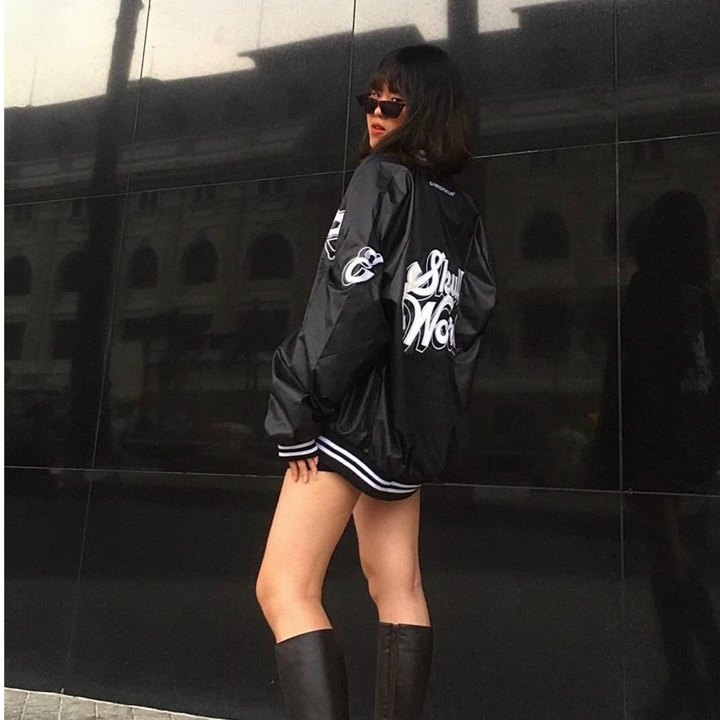 Áo khoác bomber dù unisex bóng chày form rộng Mèo Lâu nam nữ ulzzang Wind | BigBuy360 - bigbuy360.vn