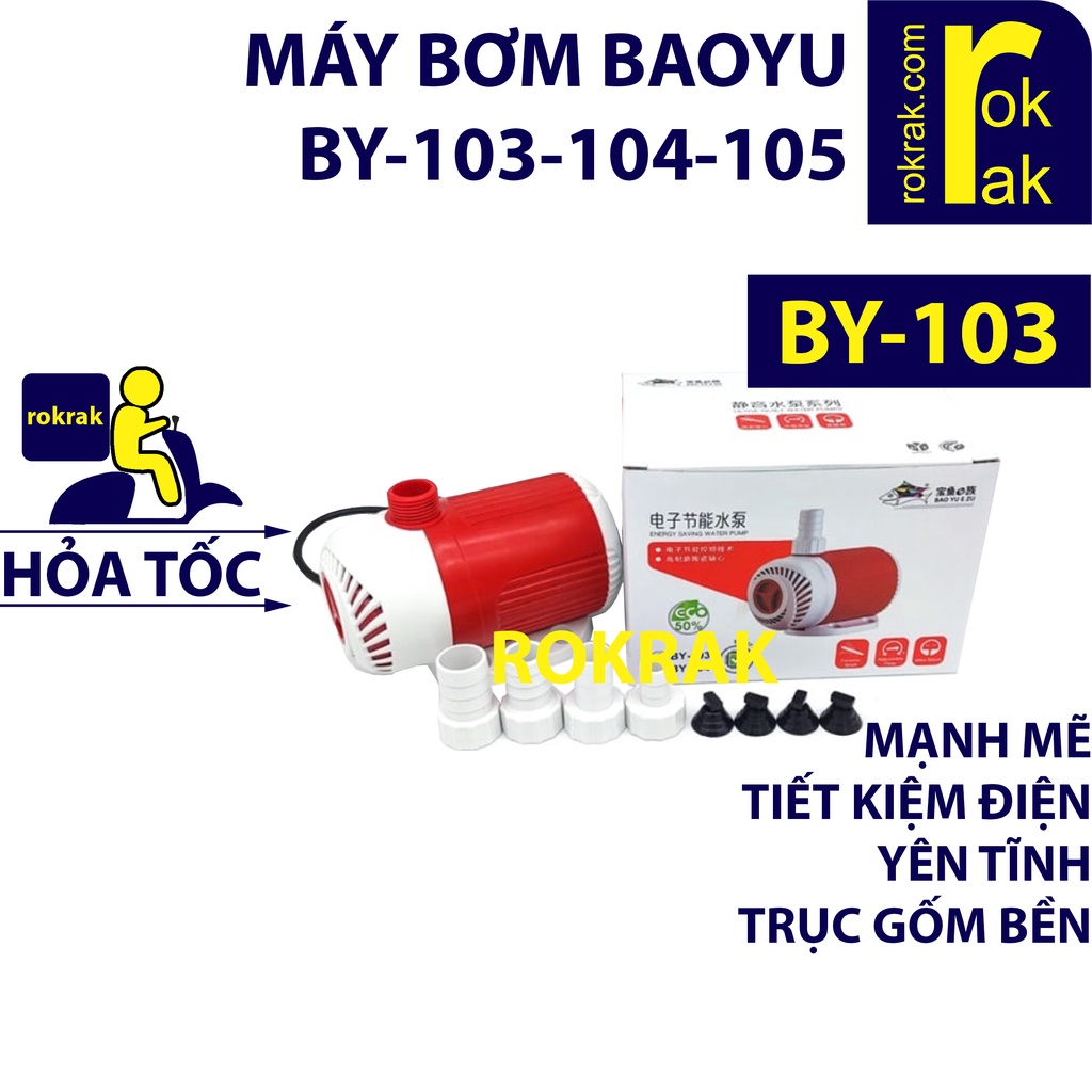Bơm Baoyu QIANYU BY-103 2000 30w BY-104 3000 40w BY-105 4000 50w cho hồ kiếng cá cảnh