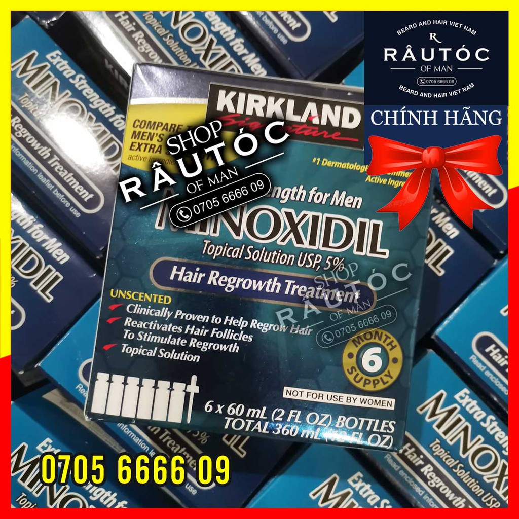 Thuốc mọc râu Minoxidil 5% hộp 6 lọ dạng lỏng