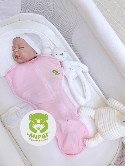 Túi ngủ cotton Mipbi size 1-2-3 cho bé từ sơ sinh hàng hãng