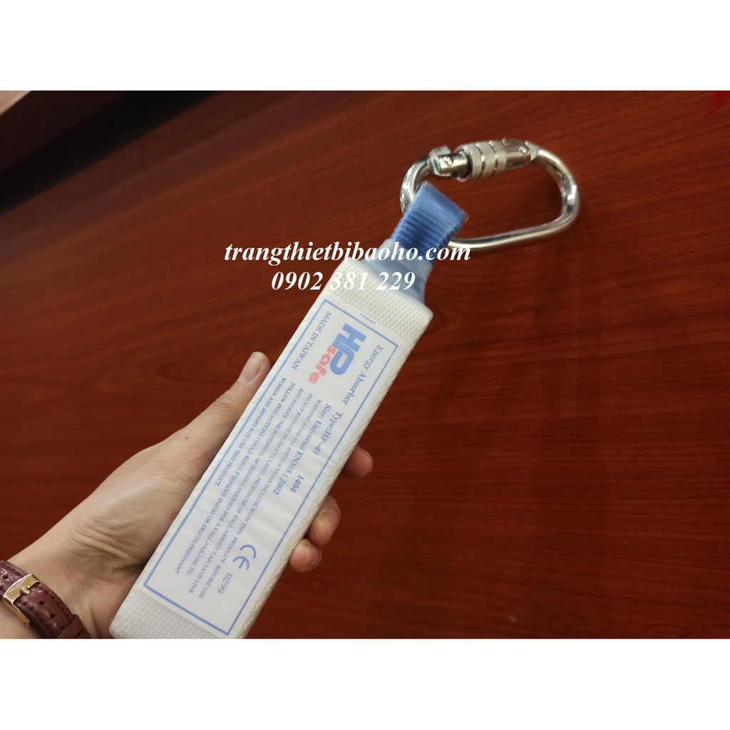 Dây an toàn toàn thân poly lụa 2 móc nhôm có giảm sốc (DTT-GS-2MN)