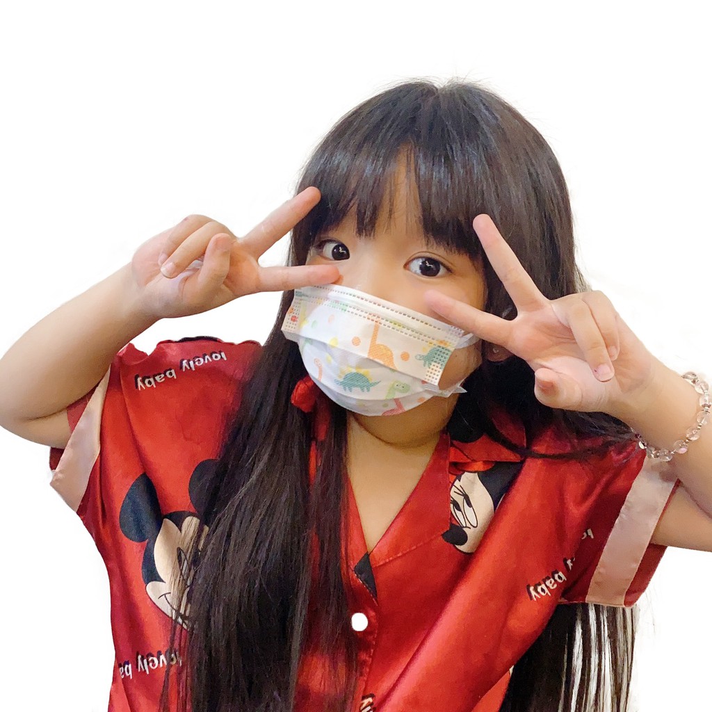 Khẩu trang y tế trẻ em EXPER khẩu trang y tế cho bé 3 lớp kháng khuẩn công nghệ Nhật không đau tai hộp 50 cái Exper