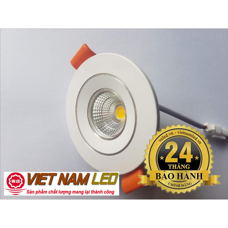 Đèn Led âm trần 5W COB kính trong, 1 màu, 0936395395