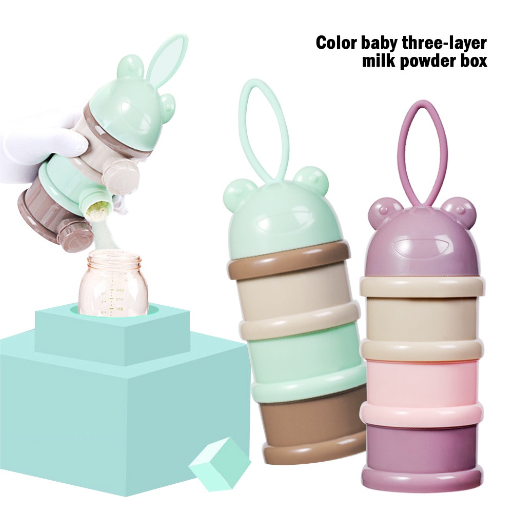 Hộp sữa bột trẻ em 3 lớp Hộp đựng thức ăn Du lịch xách tay Công suất lớn Baby Dis