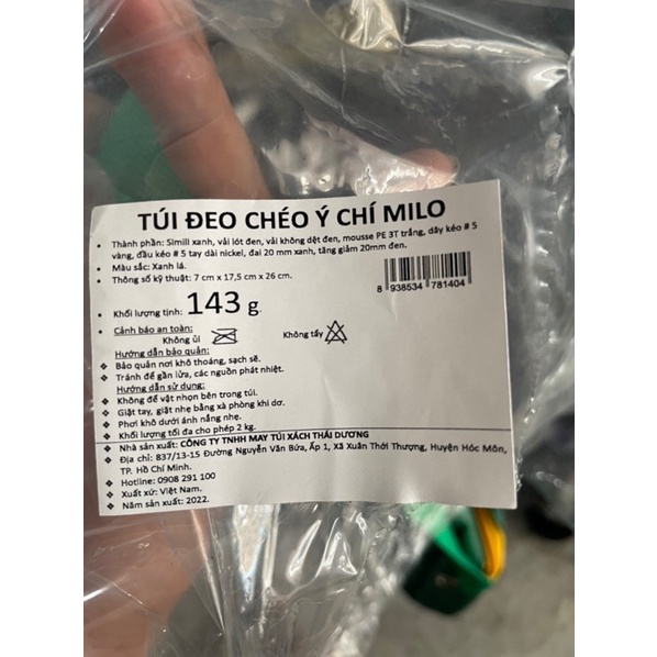 Túi đeo chéo milo 2022