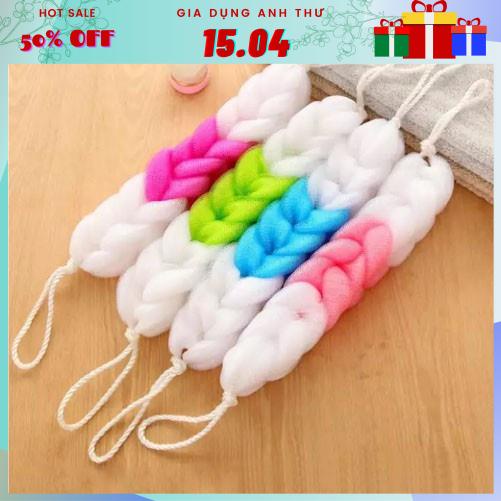 [Rẻ vô địch] Bông tắm vải lưới mềm mại cao cấp, bông tắm tạo bọt kéo dài nhiều màu giá rẻ (BTD01)