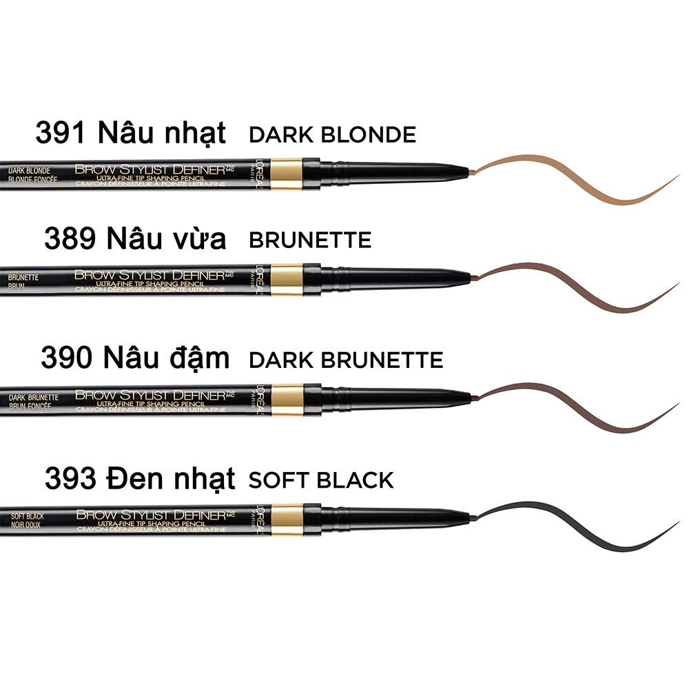 [Bill US] Chì Kẻ Mày Sợi Mảnh 2 Đầu Lâu Trôi L'Oreal Paris Brow Stylist Definer Waterproof Eyebrow Pencil | BigBuy360 - bigbuy360.vn