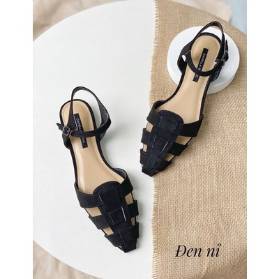 GIÀY QUAI HẬU NỮ SHU STORE - SANDAL NỮ THỜI TRANG QUAI ĐAN MŨI NHỌN ĐẾ BỆT