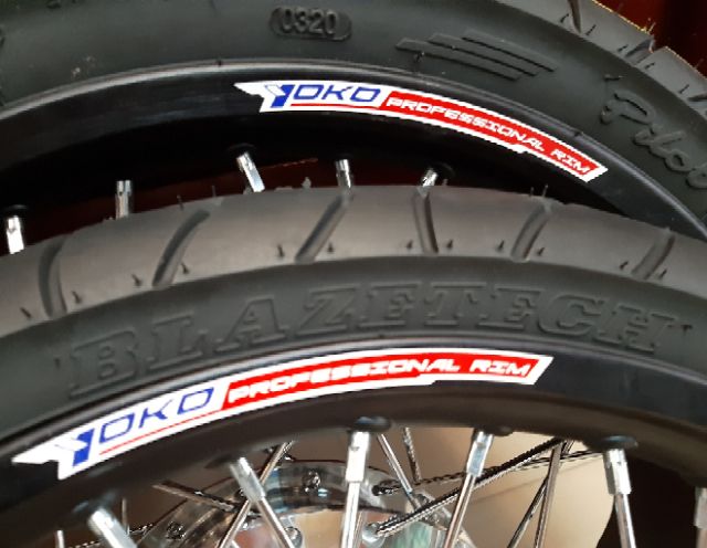 Bánh căm xe EXCITER 150 căm đùm mạ crom full vỏ ruột BLAZETECH như hình gắn như zin