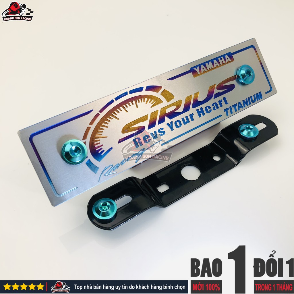 Bảng tên SIRIUS  titan chính hãng, tặng pát gắn và ốc titan gr5 xanh lục bảo  Hoành Sơn Racing