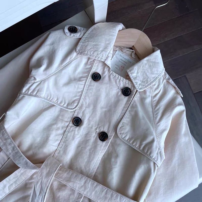 Áo khoác bé gái Sea&amp;sky Girl 2-8 tuổi  Áo khoác kaki dáng dài cotton 2 lớp xuất dư 0922