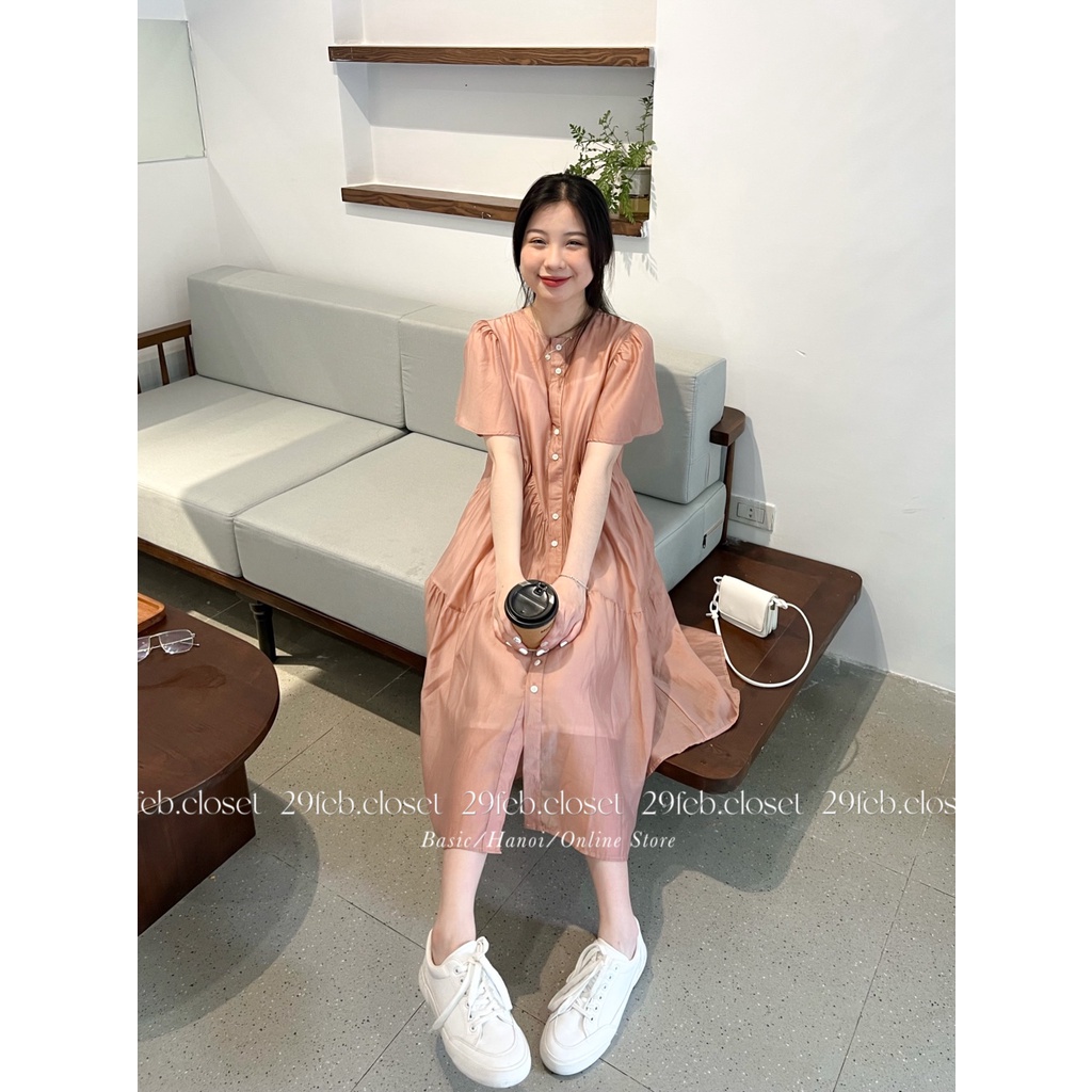[Ảnh thật/Video] Set váy babydoll voan tơ cúc dọc kèm váy 2 dây 29feb.closet S21 | BigBuy360 - bigbuy360.vn