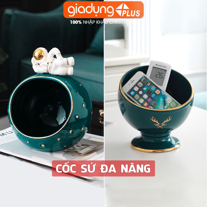 Cốc Gốm Sứ Đặt Bàn Đựng Đồ Đa Năng Chìa Khoá, Bánh Kẹo, Giấy.. | Màu Xanh Ngọc Lục Bảo Sang Trọng &amp; Cao Cấp