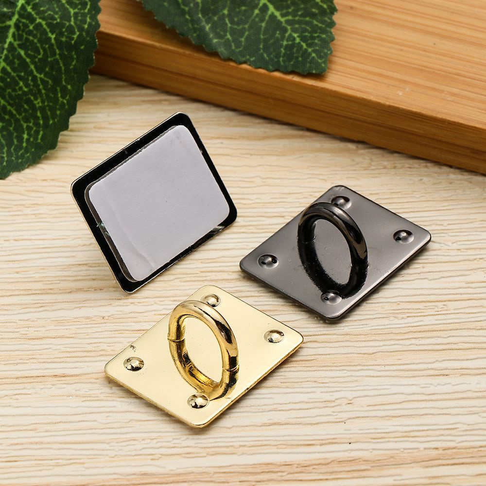 Bộ 3 móc kim loại hình trái tim / vuông dán trang trí điện thoại DIY