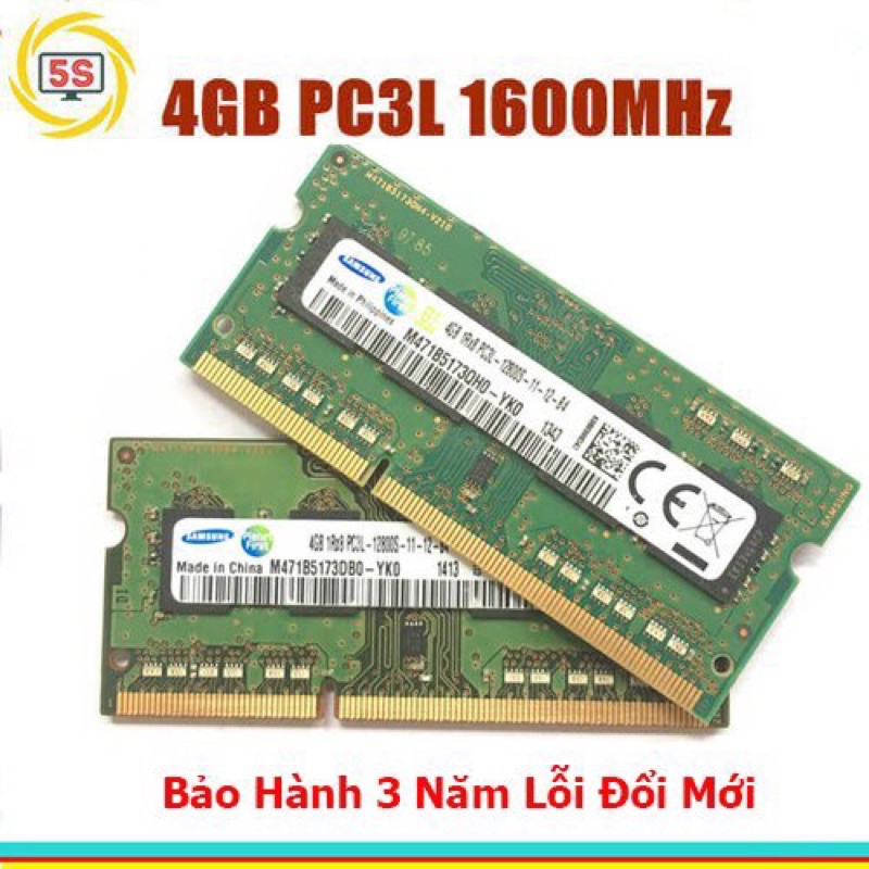 [Mã ELMS05 giảm 5% đơn 300k]🔥🔥New100%,Nguyên Seal🔥🔥 Ram Laptop Samsung, Micro DDR3L 4Gb-Buss 1600- Full Box-BH 3 Năm