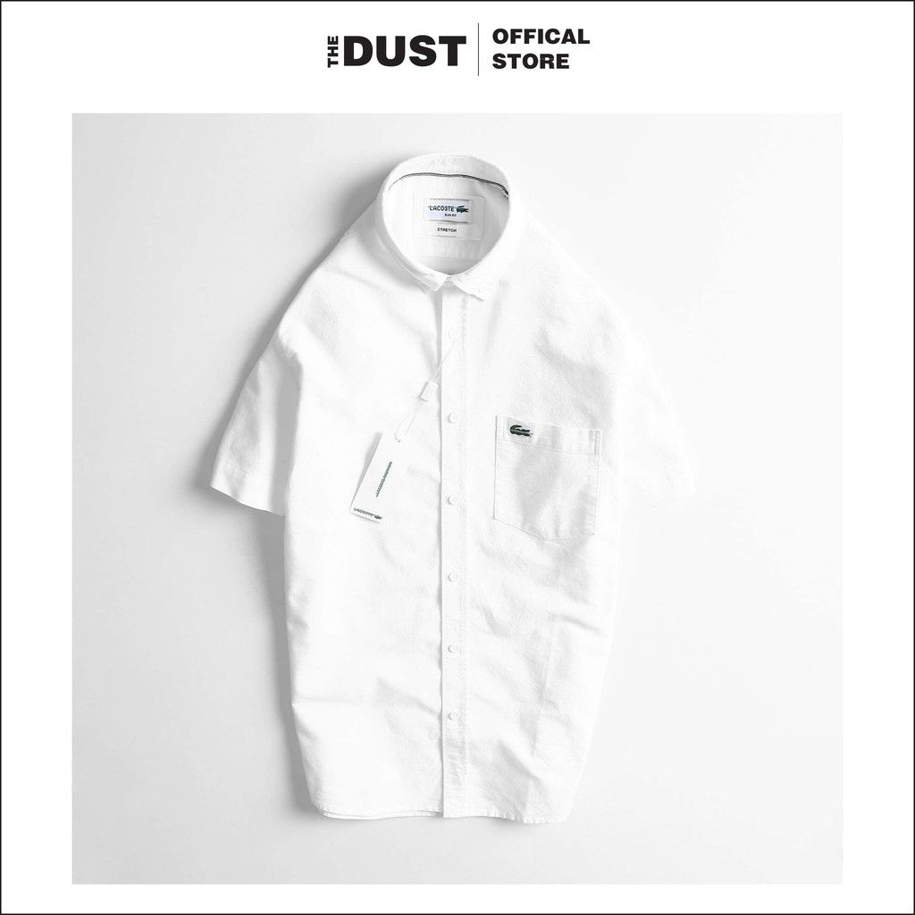 Áo sơ mi nam ngắn tay trơn basic LCT, form slimfit, vải oxford cao cấp, thoáng mát thấm hút mồ hôi