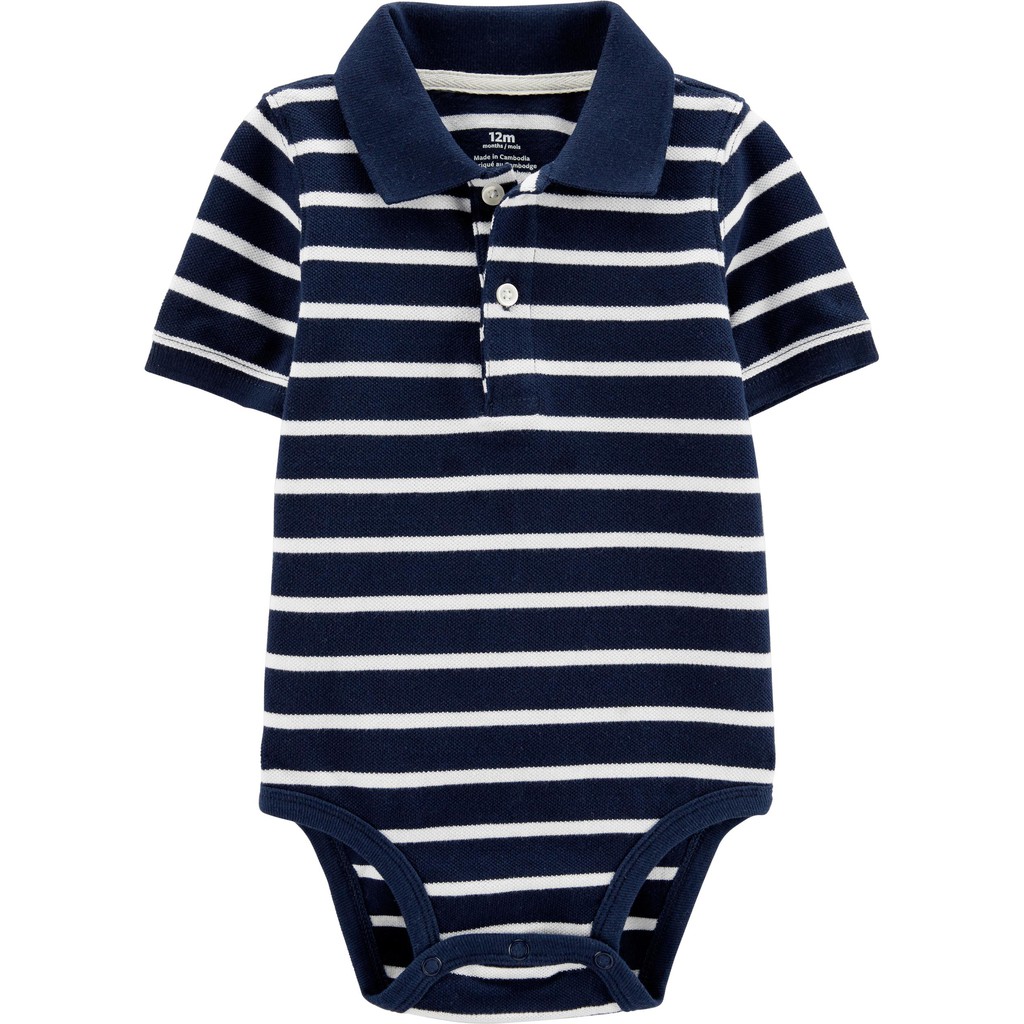 CHỌN MẪU Body bé trai cổ đức,bộ áo liền quần chip cộc tay polo xuất dư,bodysuit da cá mặc với  quần thể thao kaki cotton