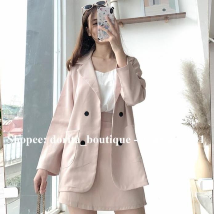 lyngoclantup [Ảnh thật/Video] Set áo vest kèm chân váy nhiều màu, Set áo Blazer kèm chân váy - Dorita Boutique Ma20s