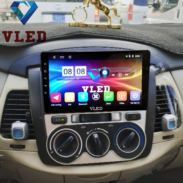 Bộ màn hình Android VLED V5 cho xe TOYOTA INNOVA 2008, thu phát wifi, kết nối Bluetooth, màn hình cảm ứng, độ nhạy cao -