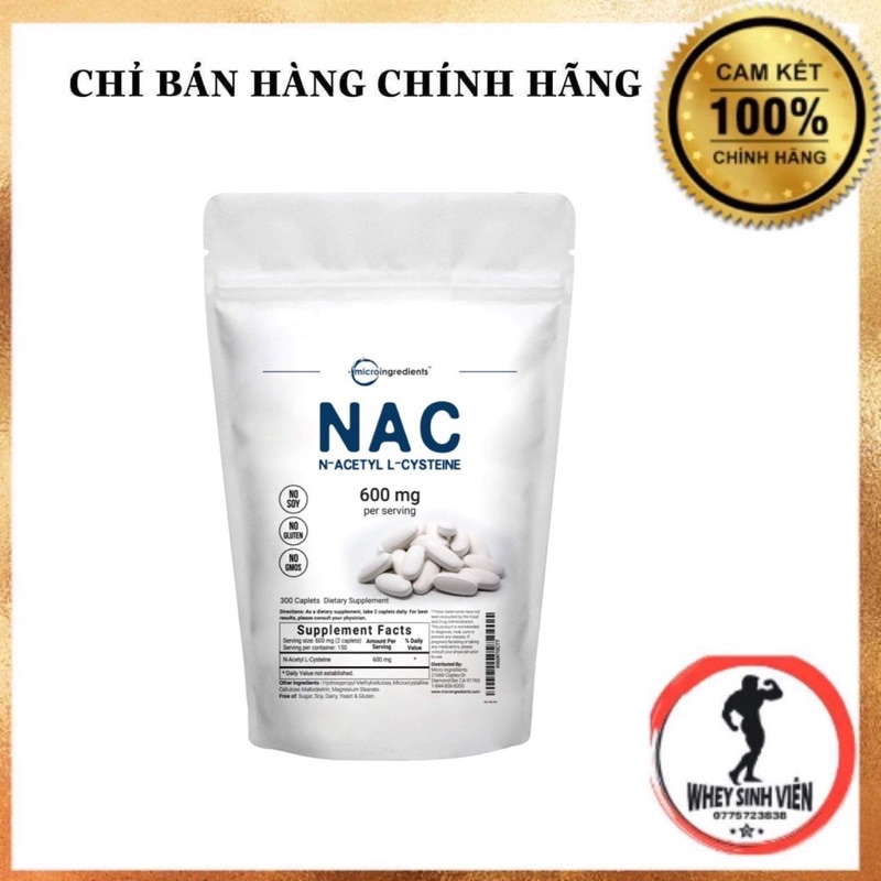 Micro Ingredients - NAC 600mg | Giải độc gan