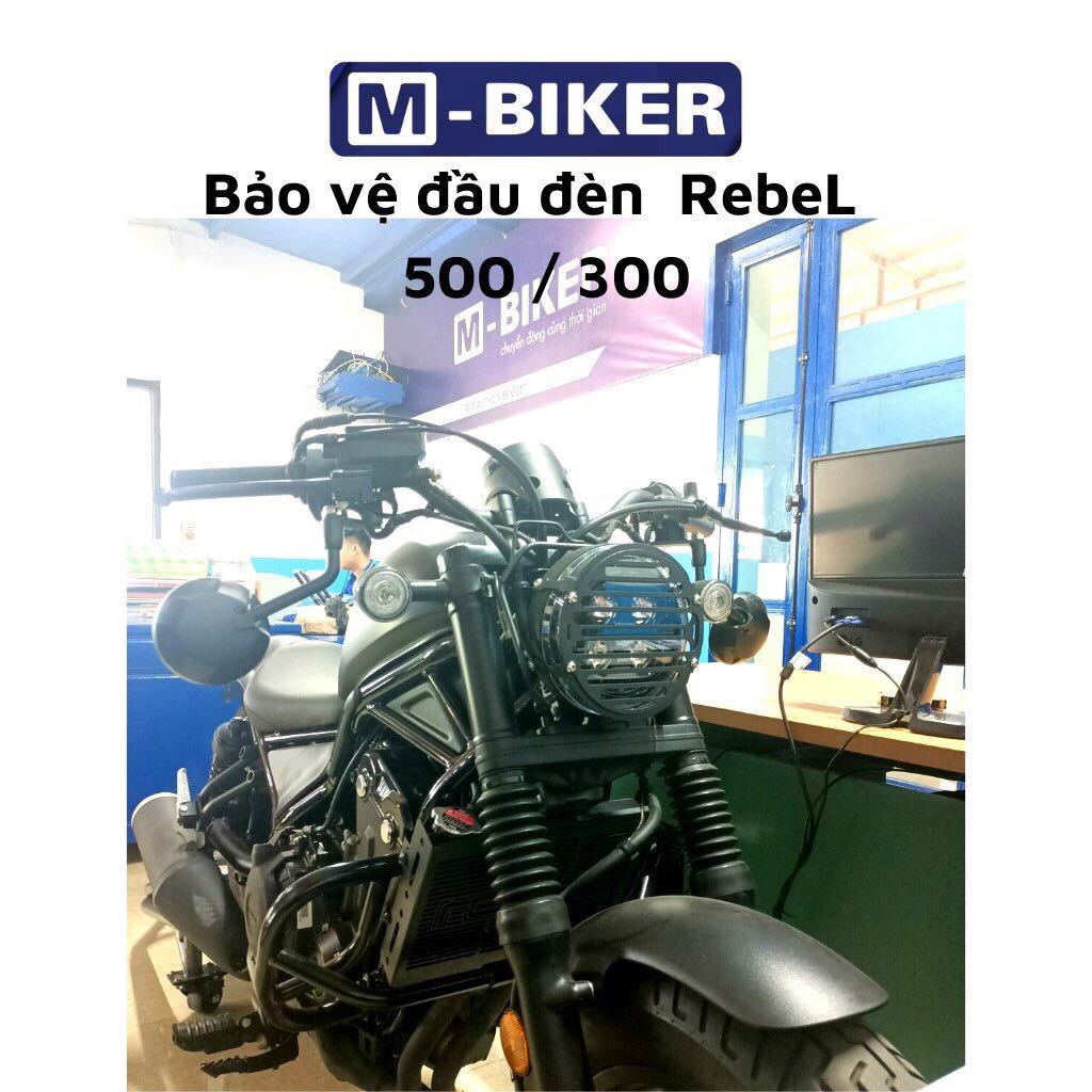 Bảo vệ đầu đèn cho honda Rebel 300-500, che đầu đèn honda rebel 300-500, sơn tĩnh điện màu đen.
