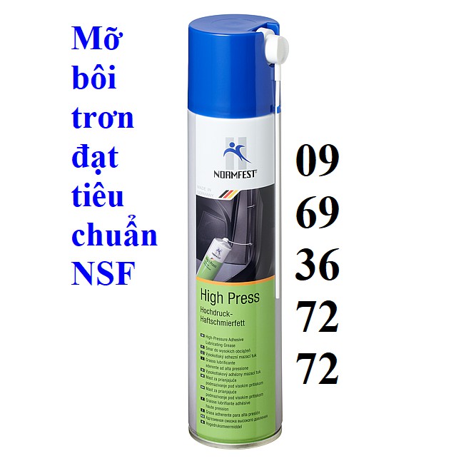 Mỡ bôi trơn trơn dạng xịt đạt tiêu chuẩn NSF ATTP Normfest