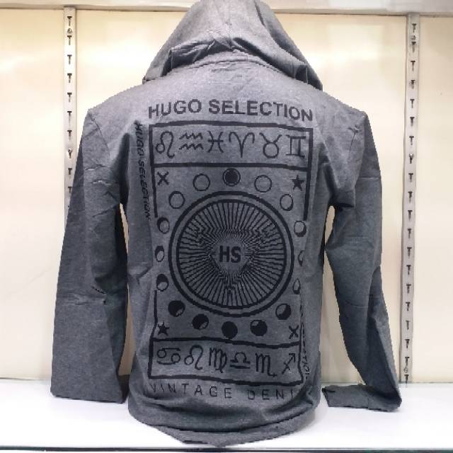 Hugo Áo Khoác Hoodie Nam Phối Khóa Kéo 72006