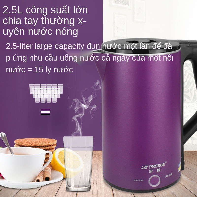 Ấm siêu tốc giữ nhiệt bán cầu Đun nước bằng thép không gỉ 304 đặc biệt tích hợp sôi nhanh