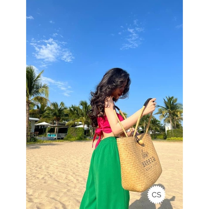 [ 𝐅𝐑𝐄𝐄 𝐒𝐇𝐈𝐏 ] SÉT ĐI BIỂN CÚP NGỰC 2 DÂY QUẦN ỐNG RỘNG XANH LÁ
