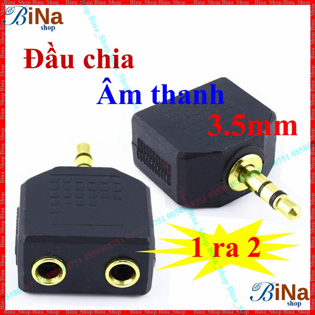 Đầu chia jack âm thanh 3.5, đầu chia âm thanh từ 1 ra 2