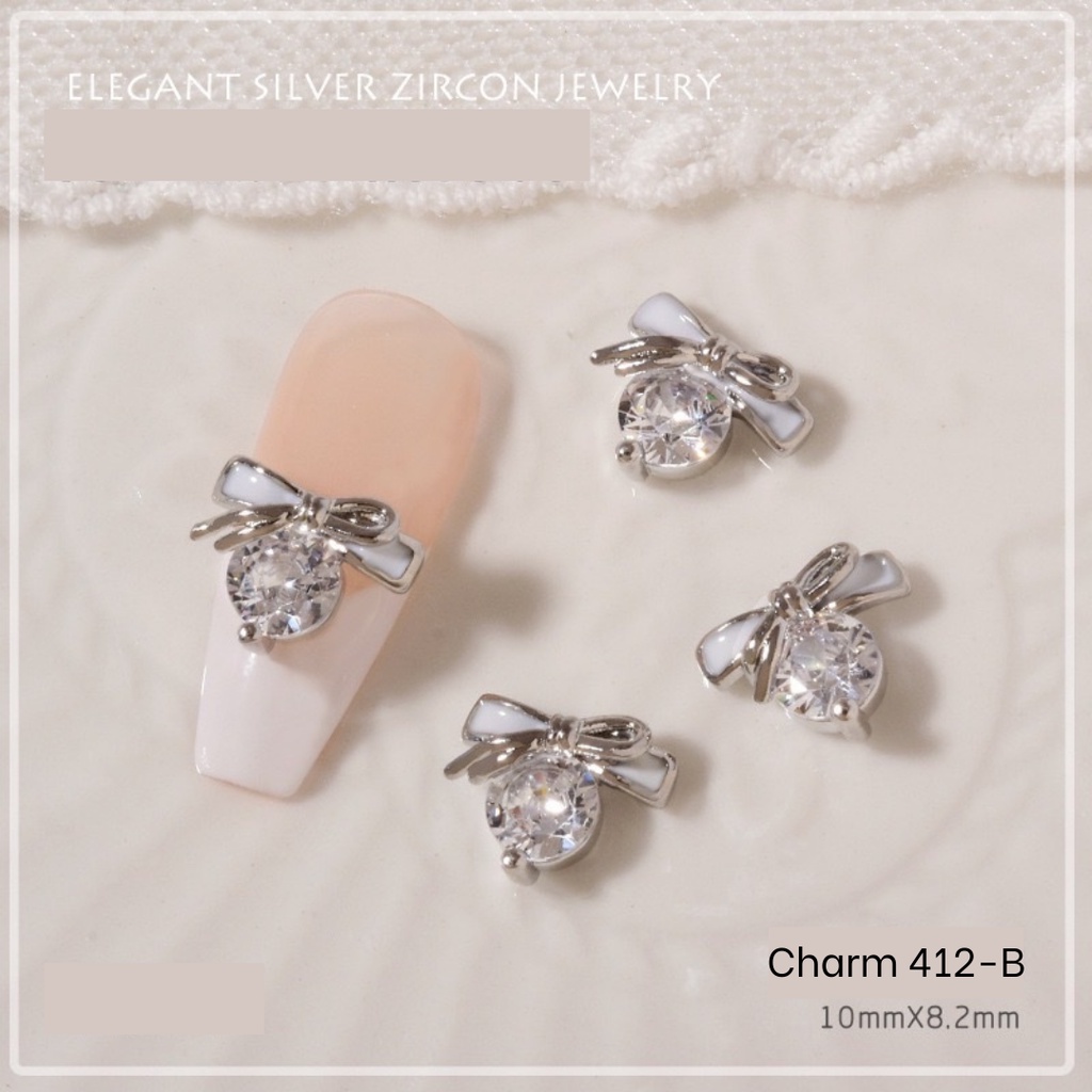 Charm nơ đính đá nail cao cấp