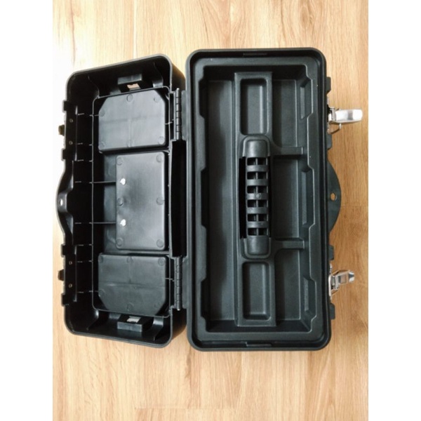 Hộp dụng cụ đựng đồ nghề cao cấp 14 inch đúc bằng nhựa cao cấp bọc thép không rỉ chắc chắn và chịu lực tố